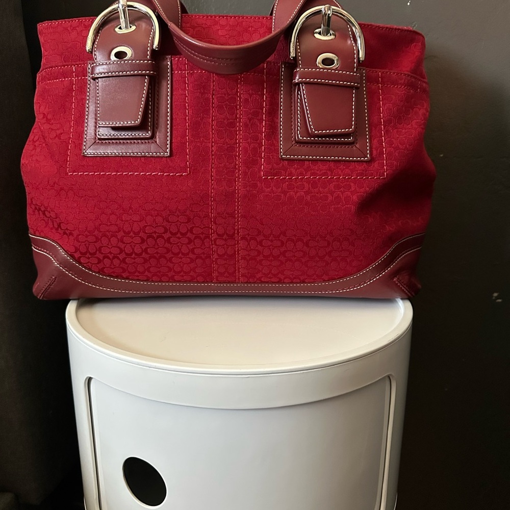 Elegant Red Designer Tote Bag